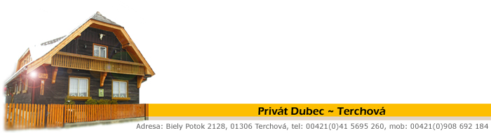 Banner - Privat Dubec, Terchova